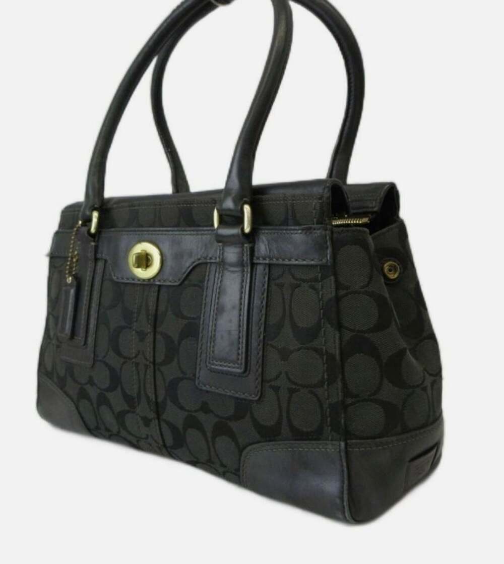 Coach Hampton Signature Carryall Black Jacquard Leath… - Gem